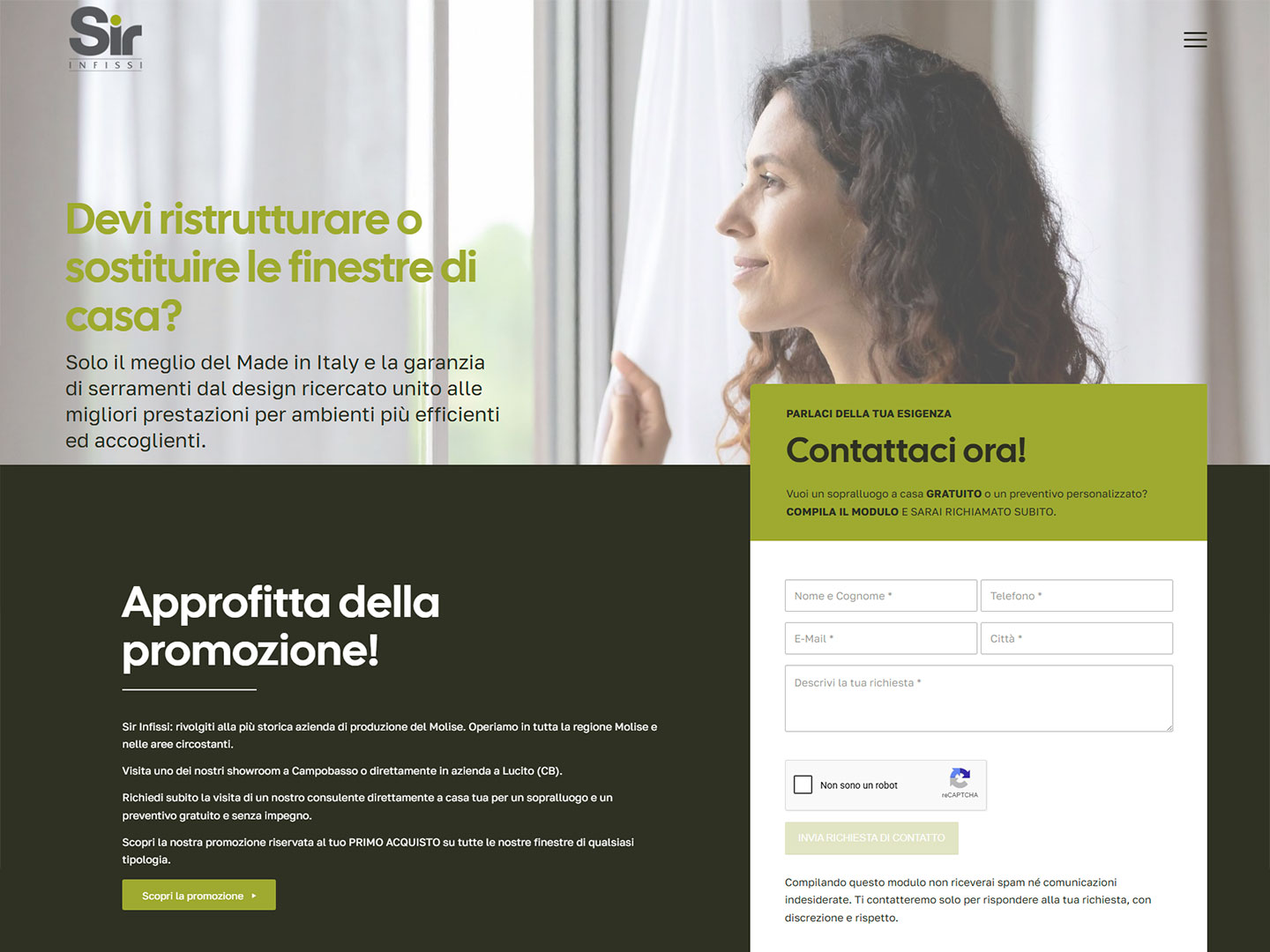 realizzazione sito web sir infissi