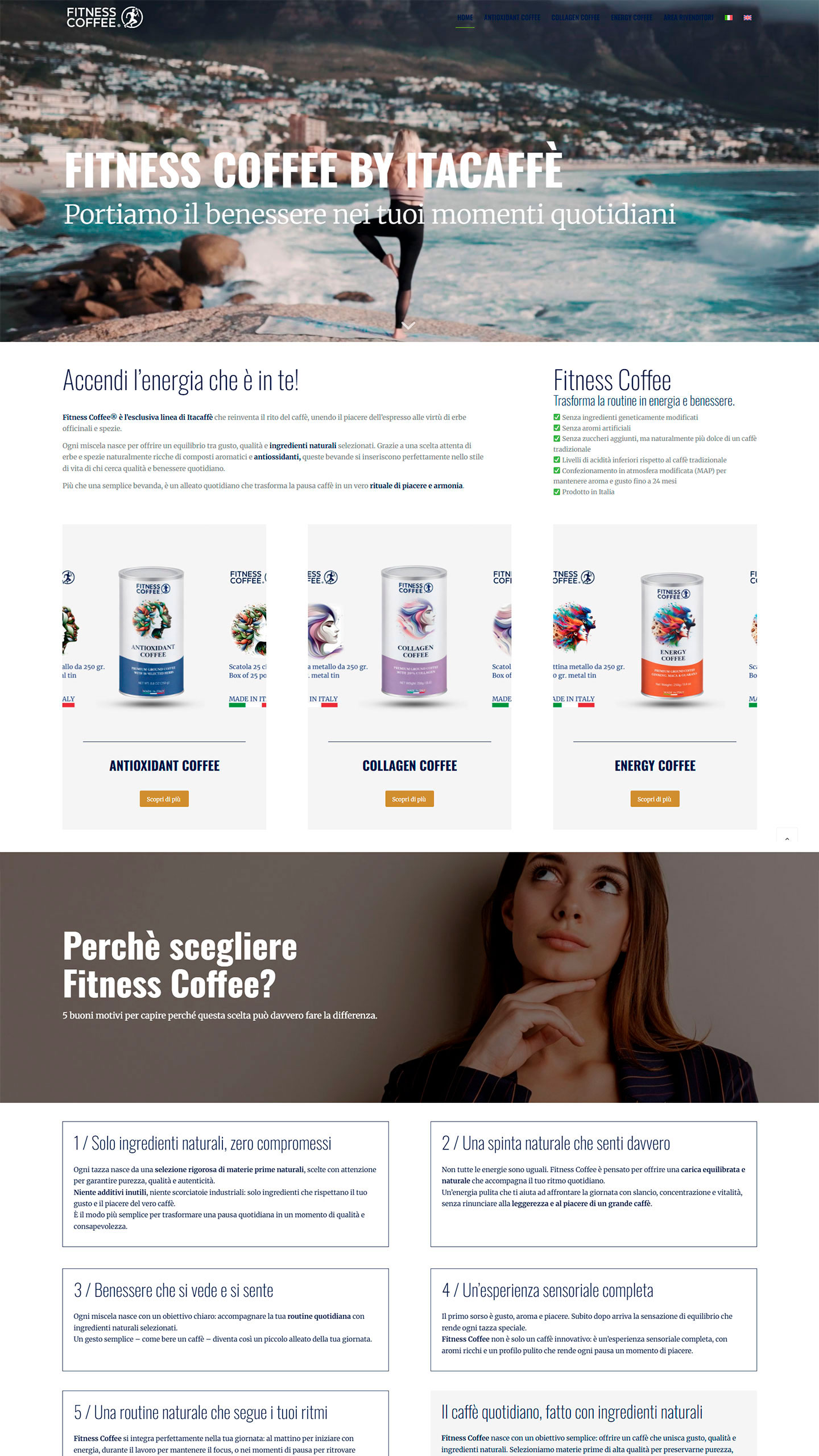 sito web fitness coffee